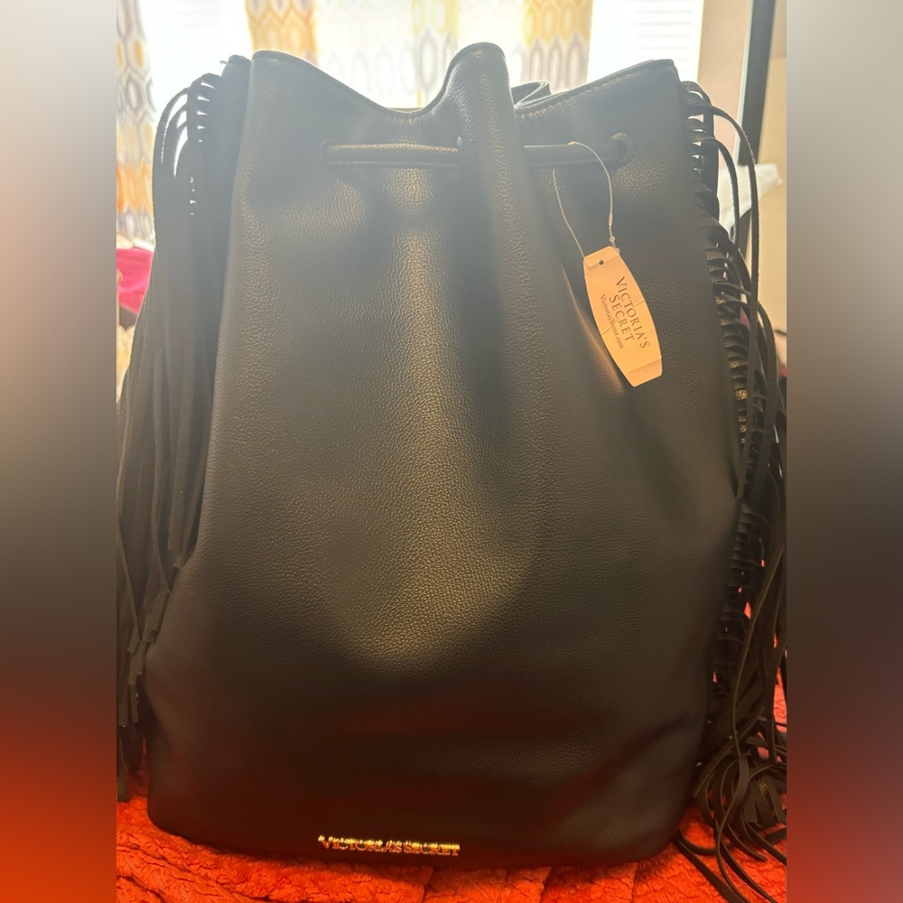 Victoria's Secret Black Fringe Bag